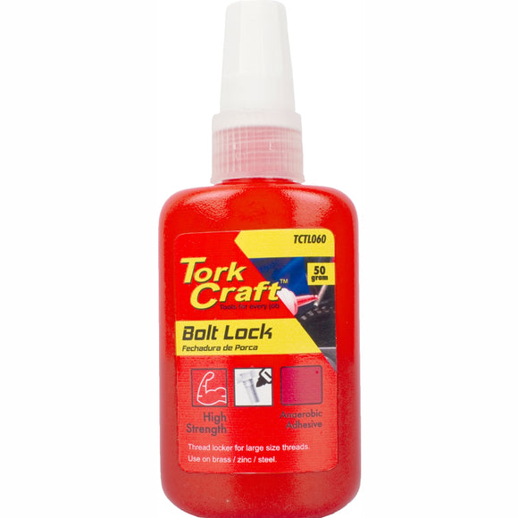 Image of a Tork Craft Bolt Lock High Strength For Large Sized Threads - Red - 50g