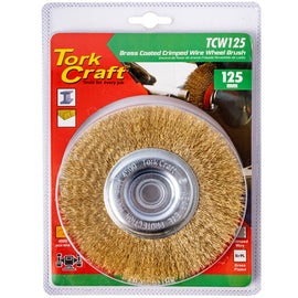 Image of a Tork Craft Wire Wheel Brush 125mm X 14mm X 16mm Arbor With 1/2' Bush