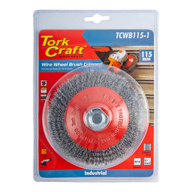 Image of a Tork Craft Wire Cup Brush Crimped Bevel Plain 115mmxm14 Blister