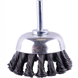 Image of a Tork Craft Wire Cup Brush Twisted Plain 65mm X 6mm Shaft Blister