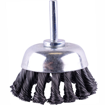 Image of a Tork Craft Wire Cup Brush Twisted Plain 65mm X 6mm Shaft Blister