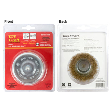 Image of a Tork Craft Wire Cup Brush 80mm X 6mm Shaft Blister