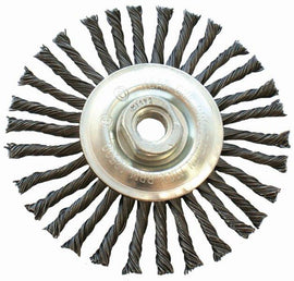 Image of a Tork Craft Wire Wheel Brush Single Section Twisted Plain 115mmxm14 Blister