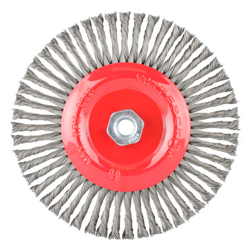 Image of a Tork Craft Wire Wheel Brush Single Section Twisted Stinger 175mmxm14 Blister