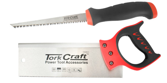 Image of a Tork Craft Back Saw 300mm 12TPI TCSAW010 + Job Saw 150mm 7TPI TCSAW012