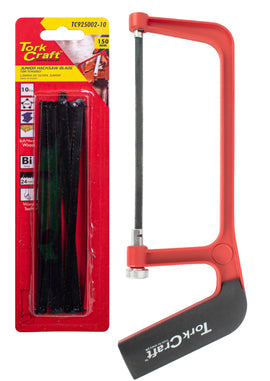 Image of a Tork Craft Junior Hacksaw150mm TChs003 + 10pc Blades 150mm 24TPI TC925002-10