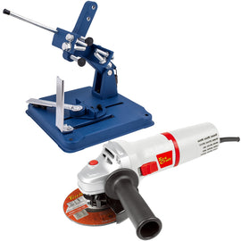 Image of a Tork Craft Angle Grinder 115mm  TCAG0115 + Grinder Stand TC4300