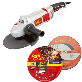 Image of a Tork Craft Angle Grinder  TCAG0230 + Combo 160 5+1 230mm Cutting Disc