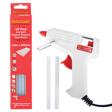 Image of a Tork Craft Glue Gun TCGG05001 With 12Pce Glue Sticks TCGS07200-01 