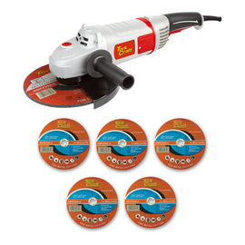 Image of a Tork Craft Angle Grinder 230mm   TCAG0230 + Combo105 230mm Steel Cutting Discs