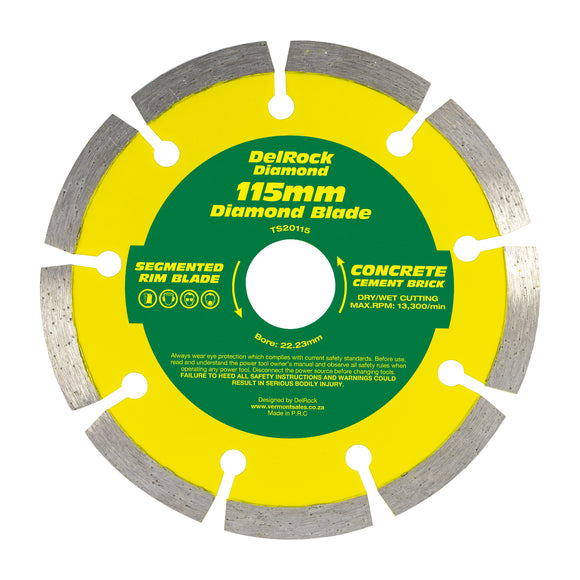 Image of a DIAMOND BLADE 115MM SEGMENTED DELROCK