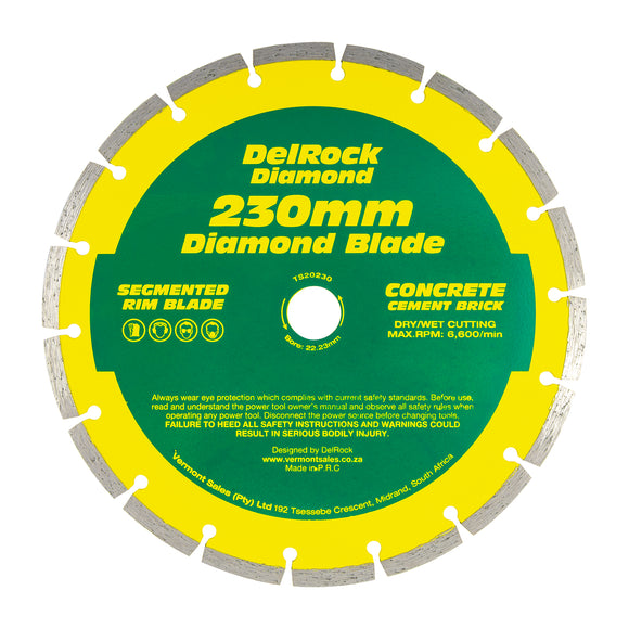 Image of a DIAMOND BLADE 230MM SEGMENTED DELROCK