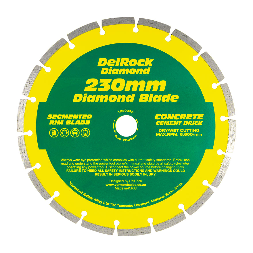 Image of a DIAMOND BLADE 230MM SEGMENTED DELROCK