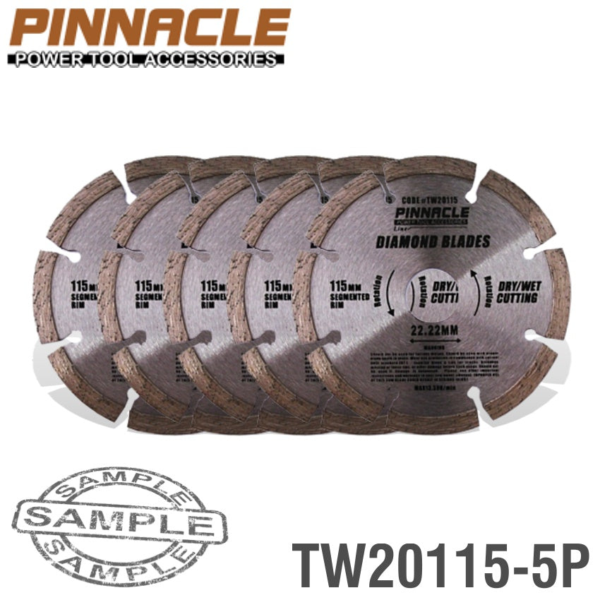 Image of a DIAMOND BLADE SEG 115MM PINNACLE ( 5 PACK )
