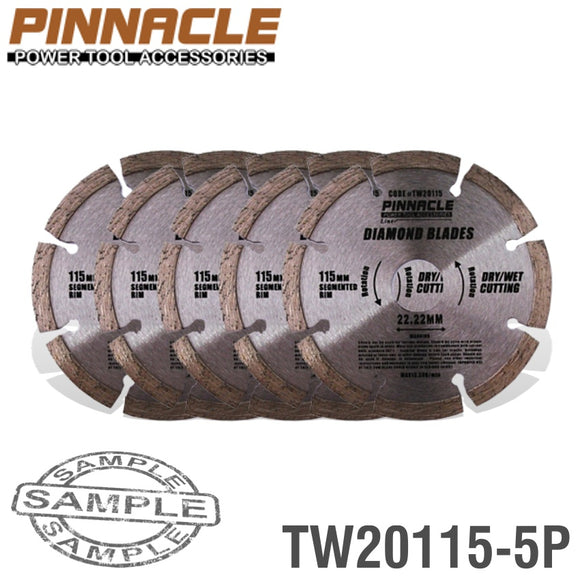 Image of a DIAMOND BLADE SEG 115MM PINNACLE ( 5 PACK )