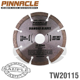 Image of a DIAMOND BLADE SEGMENTED 115MM PINNACLE BRAND