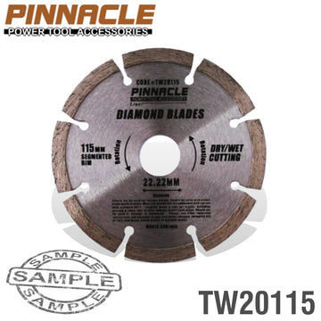 Image of a DIAMOND BLADE SEGMENTED 115MM PINNACLE BRAND