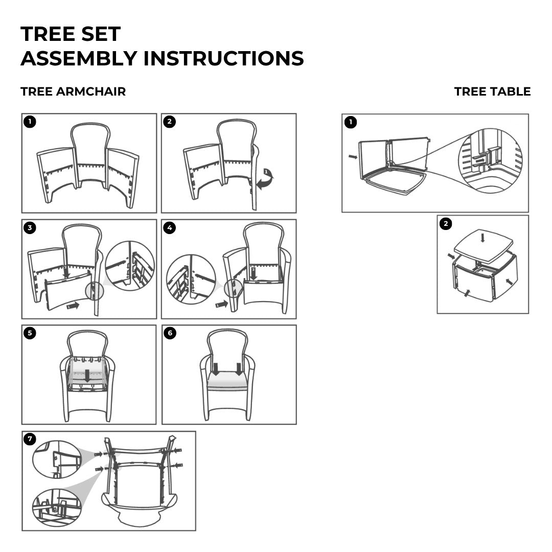 Image of a ECONOFURN Bica Tree 3 Piece Patio / Balcony Set 2