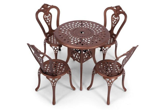 Anray 4 Seater Victoria with 78cm Patio Table Set ROUND - Copper