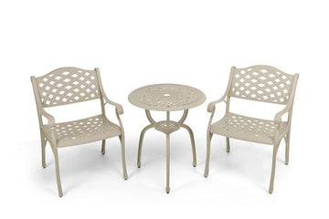 Anray 2 Seater Lattice with 60cm Patio Table Set- Sand Beige