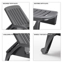 Image of a ECONOFURN Bica Zanzibar Sun/Pool Lounger - Graphite 2