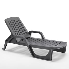 Image of a ECONOFURN Bica Zanzibar Sun/Pool Lounger - Graphite 1