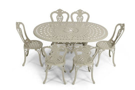 Anray 6 Seater Victoria with 150cm x 96cm Patio Table Set OVAL - Sand