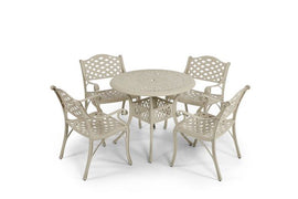 Anray 4 Seater Lattice with 90cm Patio Table Set ROUND - Sand Beige