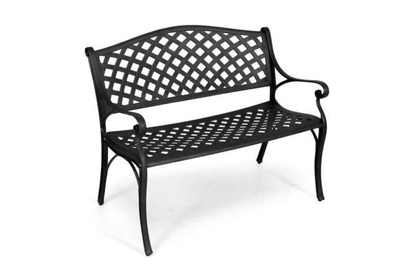 Anray Lattice Aluminium Bench - Black