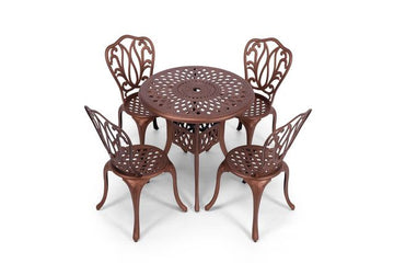 Anray 4 Seater Lisa with 78cm Patio Table Set ROUND - Copper