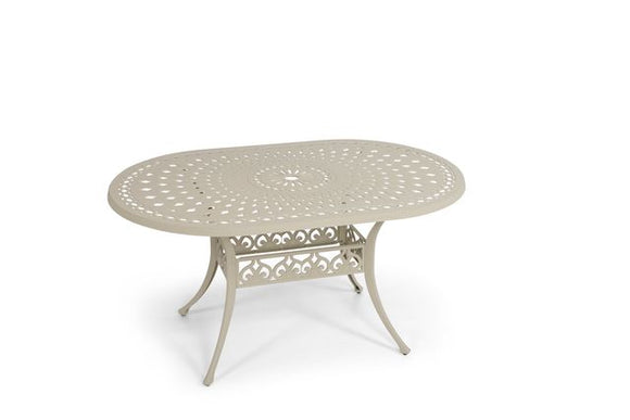 Anray Aluminium 150cm x 96cm OVAL Table - Sand Beige