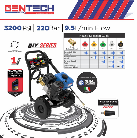 Petrol High Pressure Cleaner 220Bar/3200psi DIY