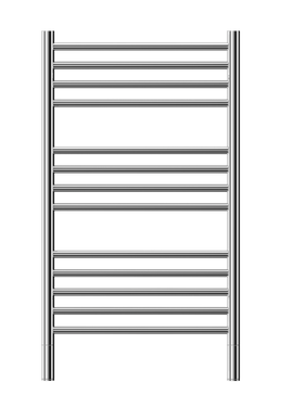 Buy mirror-polished Jeeves Heated Towel Rail Classic C 520 Curved 915 x 520 x 160