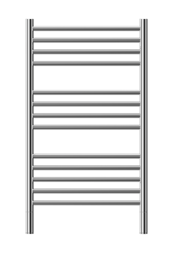Buy mirror-polished Jeeves Heated Towel Rail Classic C 620 Curved 915 x 620 x 160
