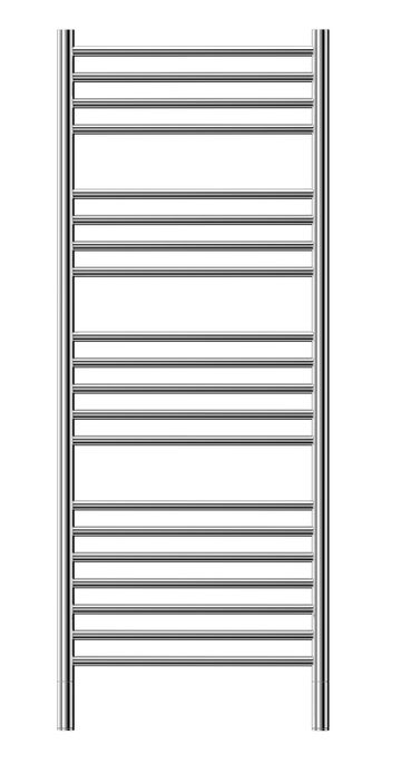 Buy mirror-polished Jeeves Heated Towel Rail Classic D 620 Curved 1340 x 620 x 160