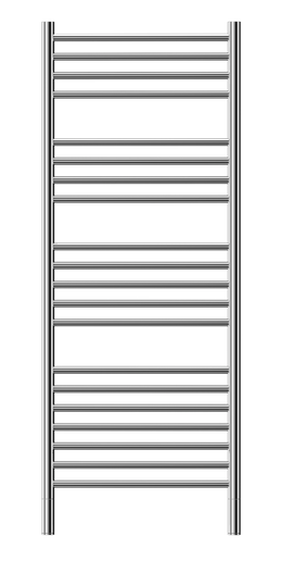Buy mirror-polished Jeeves Heated Towel Rail Classic D 400 Straight 1340 x 400 x 118