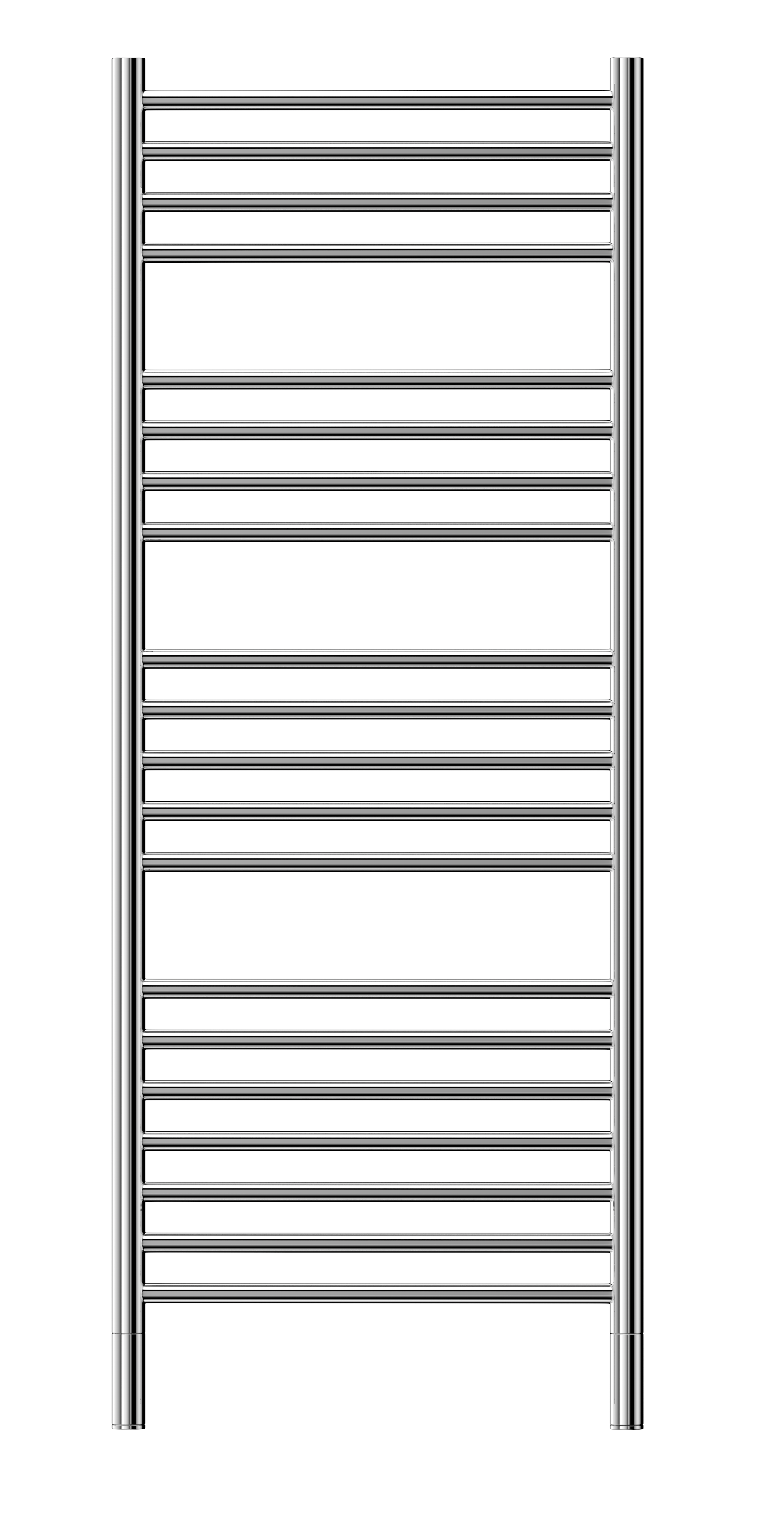 Buy mirror-polished Jeeves Heated Towel Rail Classic D 620 Straight 1340 x 620 x 118