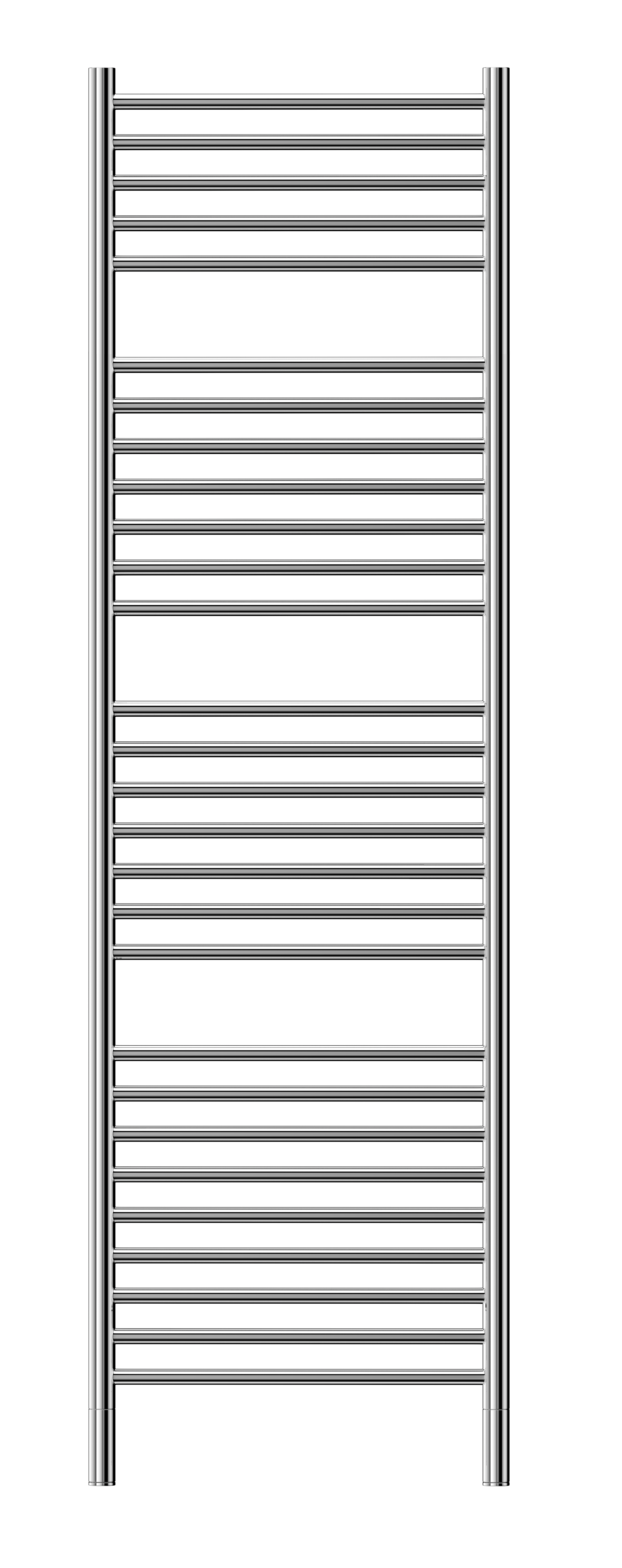 Buy mirror-polished Jeeves Heated Towel Rail Classic N28 400 Straight 1740 x 400 x 118