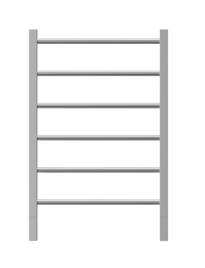 Jeeves Heated Towel Rail Quadro Six 520 Straight 790 x 520 x 118