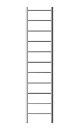 Buy mirror-polished Jeeves Heated Towel Rail Spartan Eleven 400 Straight 1670 x 400 x 118