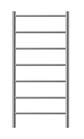 Buy mirror-polished Jeeves Heated Towel Rail Spartan F 520 Straight 1065 x 520 x 118