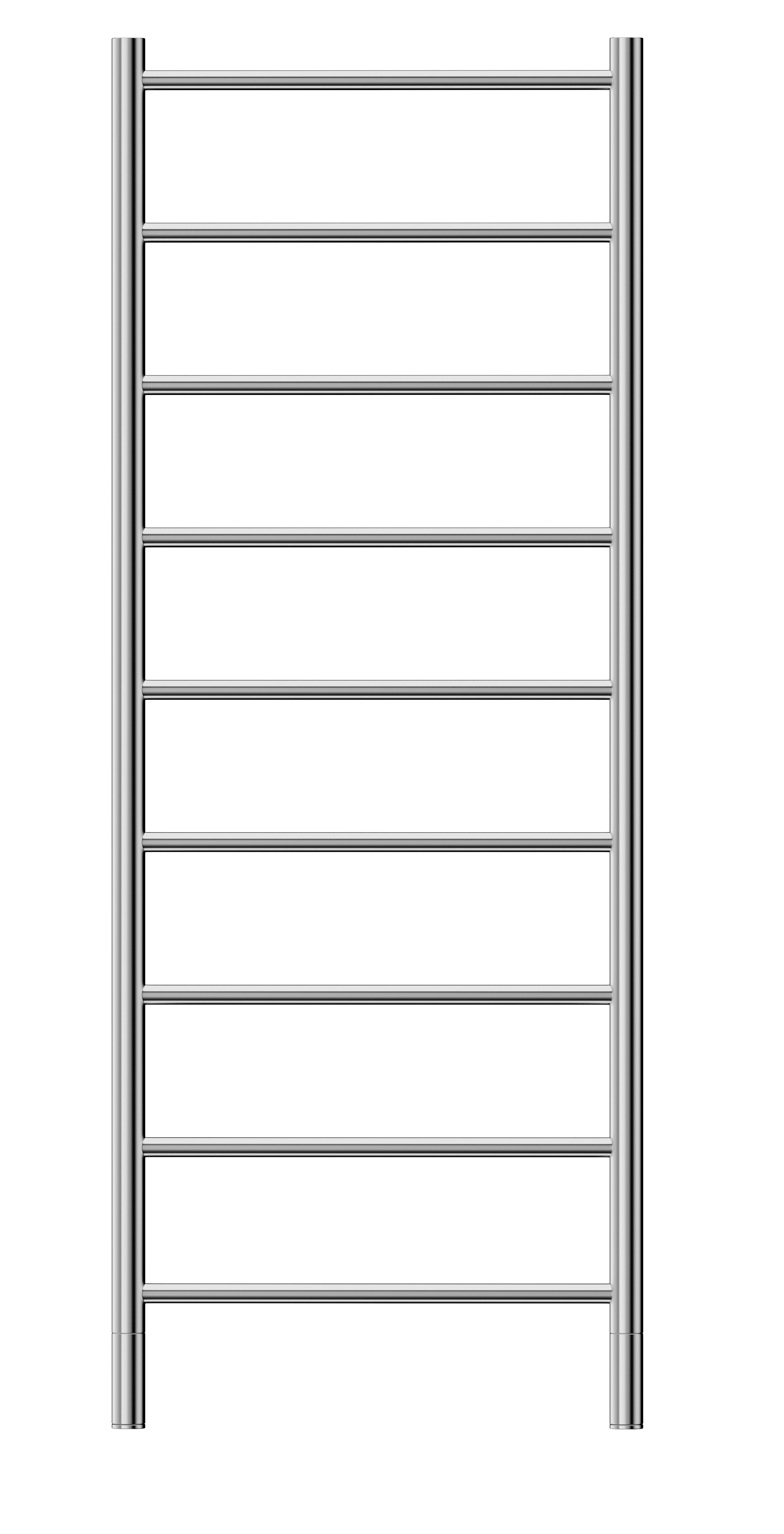 Buy matt-brushed Jeeves Heated Towel Rail Spartan Nine 520 Straight 1365 x 520 x 118