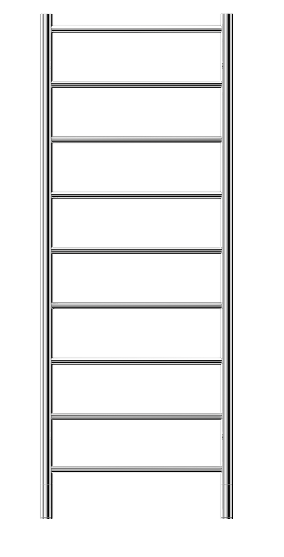 Jeeves Heated Towel Rail Spartan Nine 520 Straight 1365 x 520 x 118
