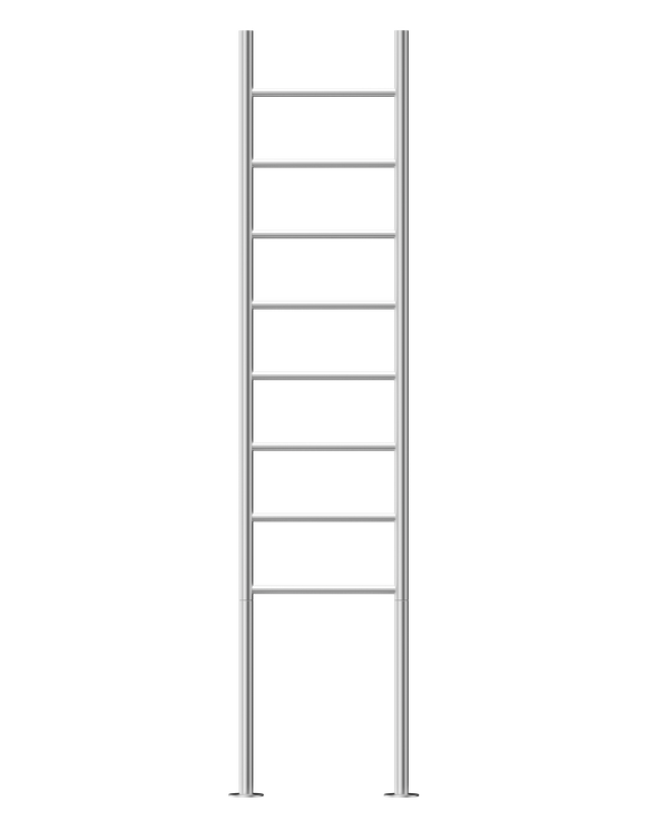 Jeeves Heated Towel Rail Tangent Alto 400 Straight 1800 x 400 x 118