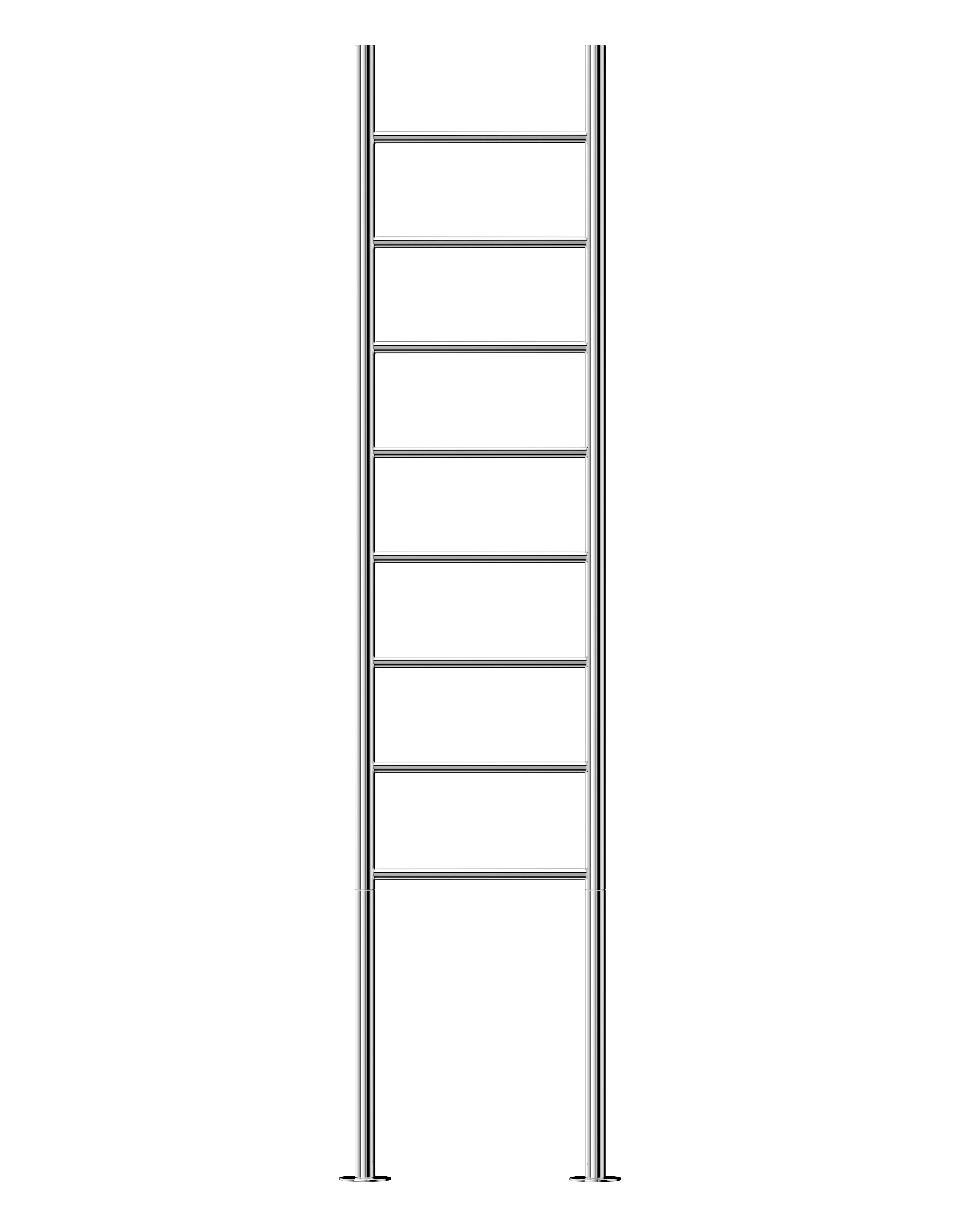 Buy mirror-polished Jeeves Heated Towel Rail Tangent Alto 400 Straight 1800 x 400 x 118