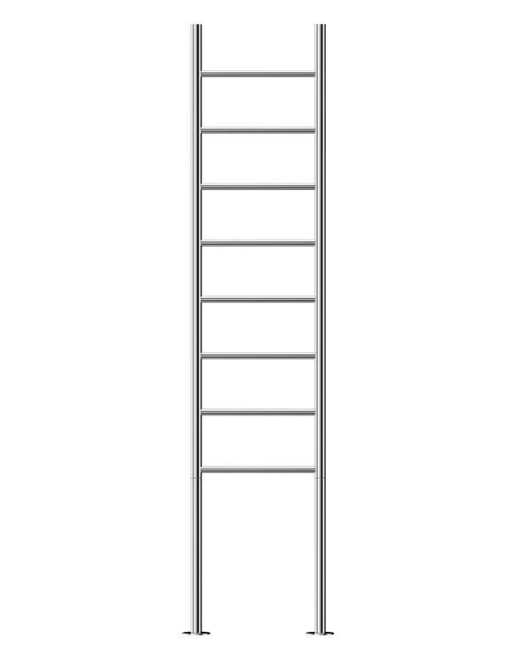 Jeeves Heated Towel Rail Tangent Alto 400 Straight 1800 x 400 x 118