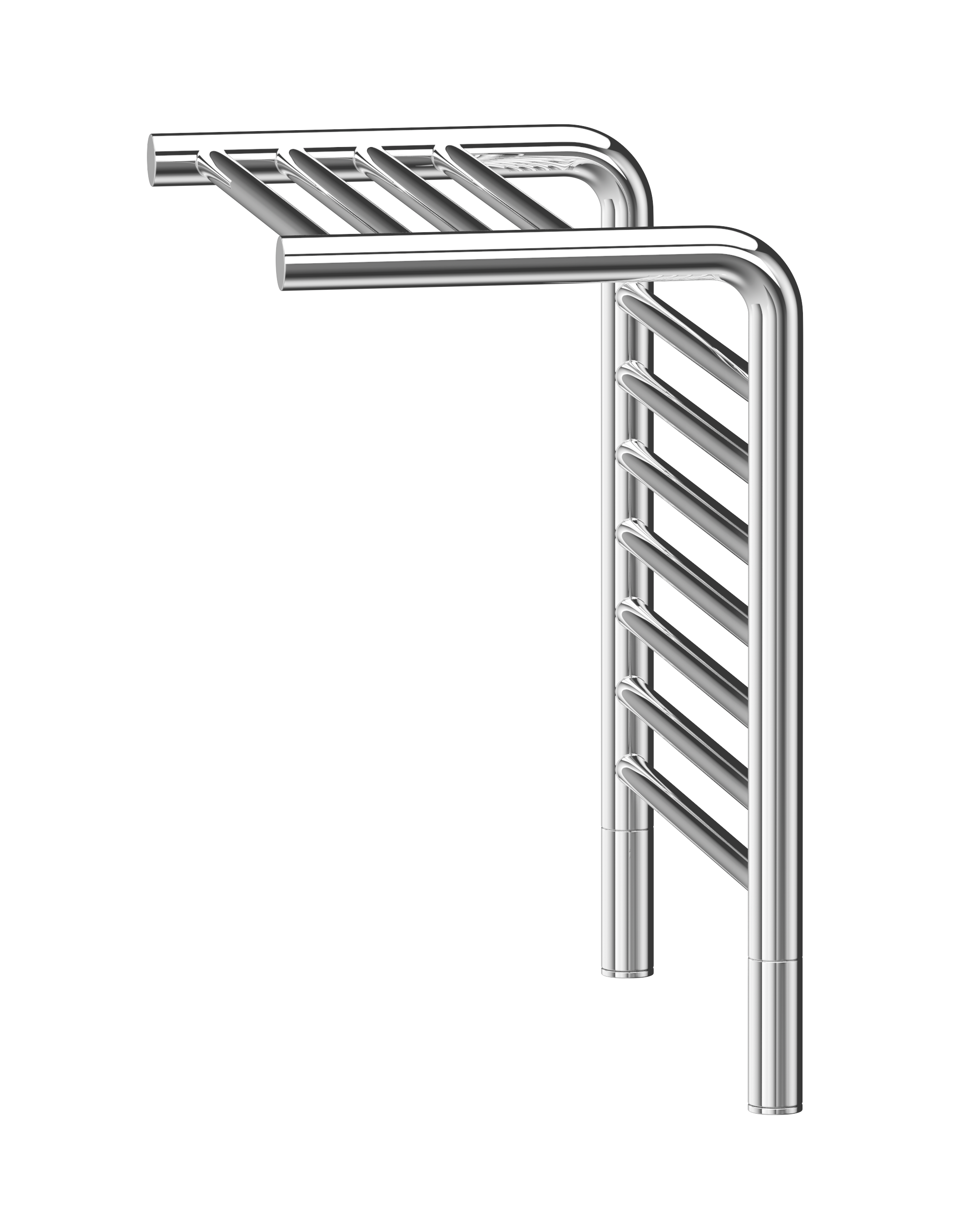 Buy mirror-polished Jeeves Heated Towel Rail Tangent M 620 Straight 555 x 620 x 326
