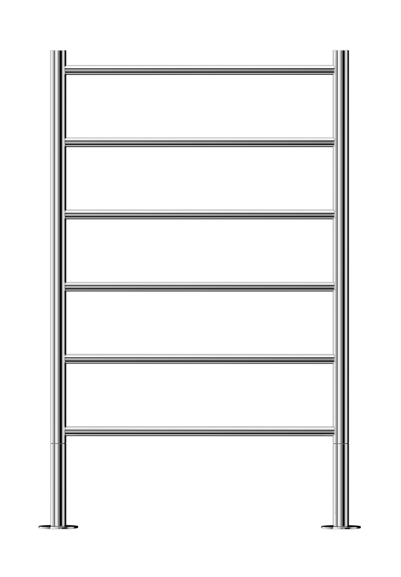 Jeeves Heated Towel Rail Tangent x 620 Straight Dual 1000 x 620 x 80
