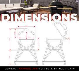 Image of a KAMADO JAN LARGE BLACK 21" 2