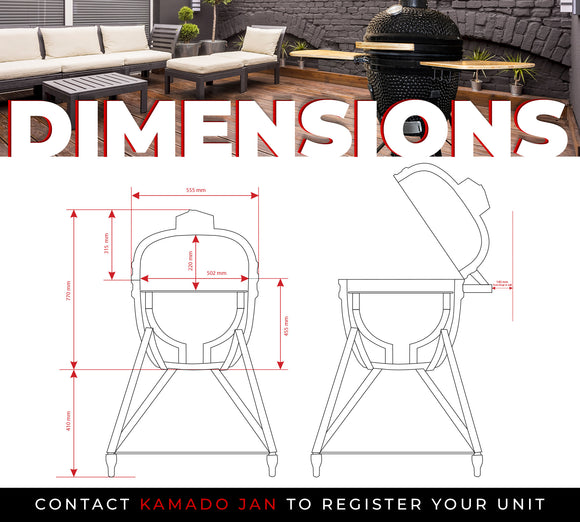 Image of a KAMADO JAN LARGE BLACK 21" 2